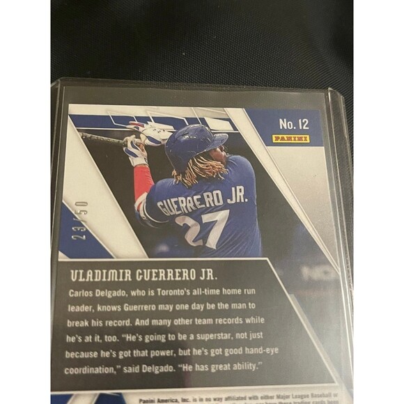 2020 Panini Chronicles Phoenix Green Prizm #12 Vladimir Guerrero Jr /50 - Picture 5 of 6